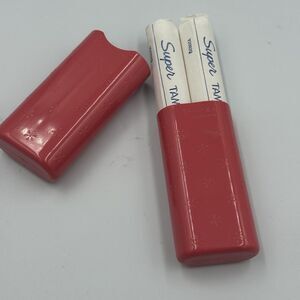 TAMPAX TAMPON CASE HOLDER Floral Red Hard Plastic Vintage